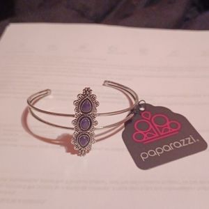 Silver an purple  bracelet
